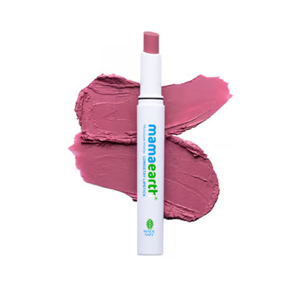 Mamaearth Moisture Matte Long Stay Lipstick - 2g | Pink Tulip 12-Hour Stay | 8-Hour Moisture Lock | Smudge-Proof