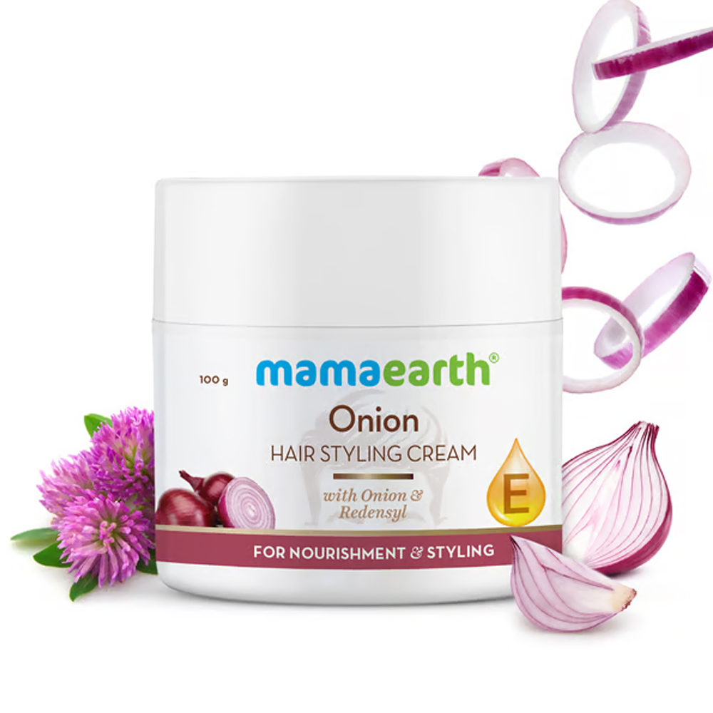 Mamaearth Onion Hair Styling Cream for Men with Onion & Redensyl for Nourishment & Styling- 100 g Gives Hold & Shine | Nourishes | Reduces Hair Fall 100g
