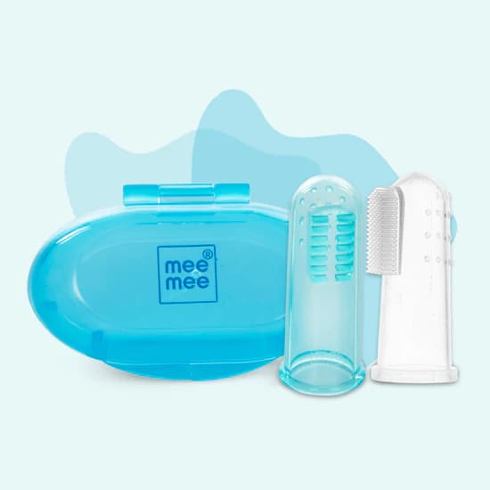 Mee Mee Unique Tooth & Gum Cleaning Finger Brush - Blue