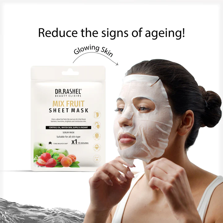 Dr.Rashel Mix Fruit Face Sheet Mask With Serum (Pack of 6)