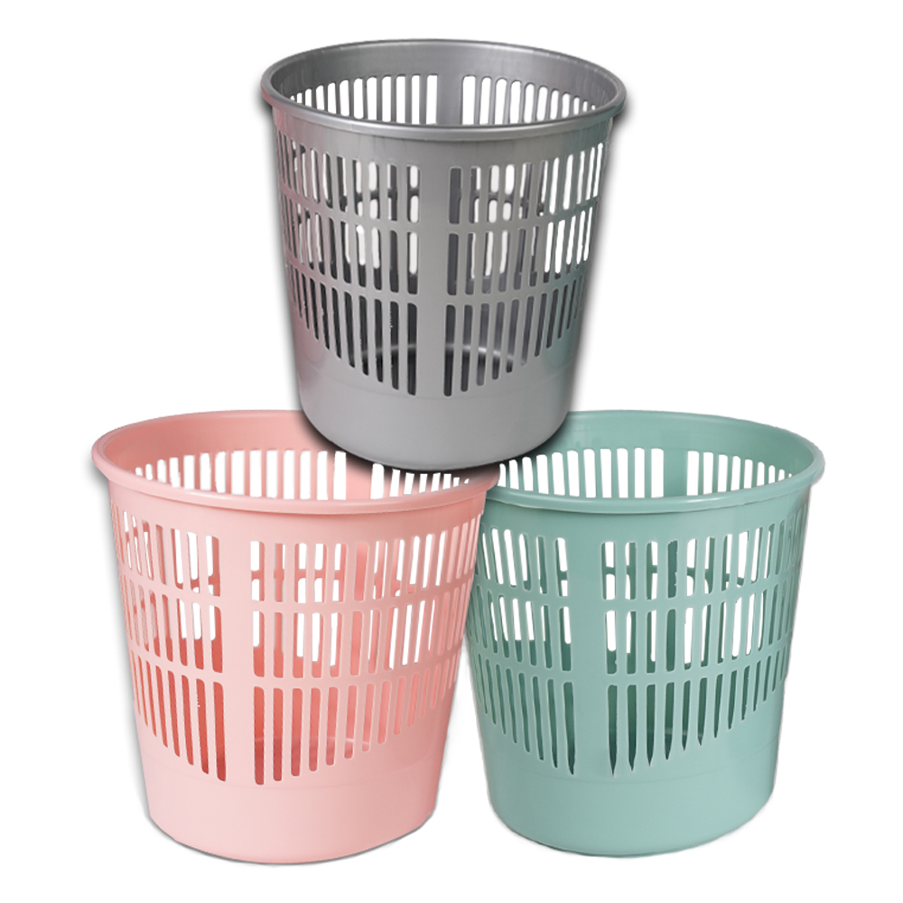 Tidy Basket | Plastic Garbage Basket (Pack of 3) (Assorted Colors)