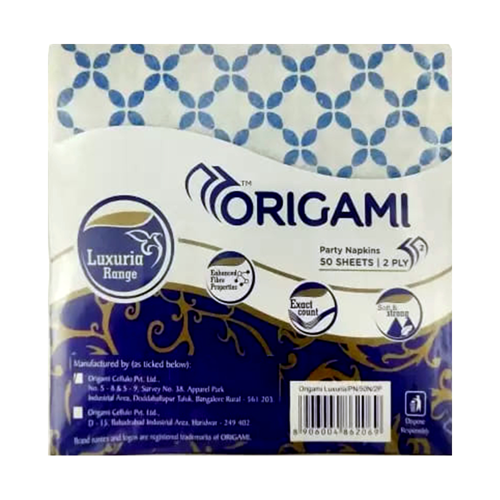 Origami Luxuria Range Printed Party Napkins  (50 Sheets| 2 Ply) (Pack of 3)