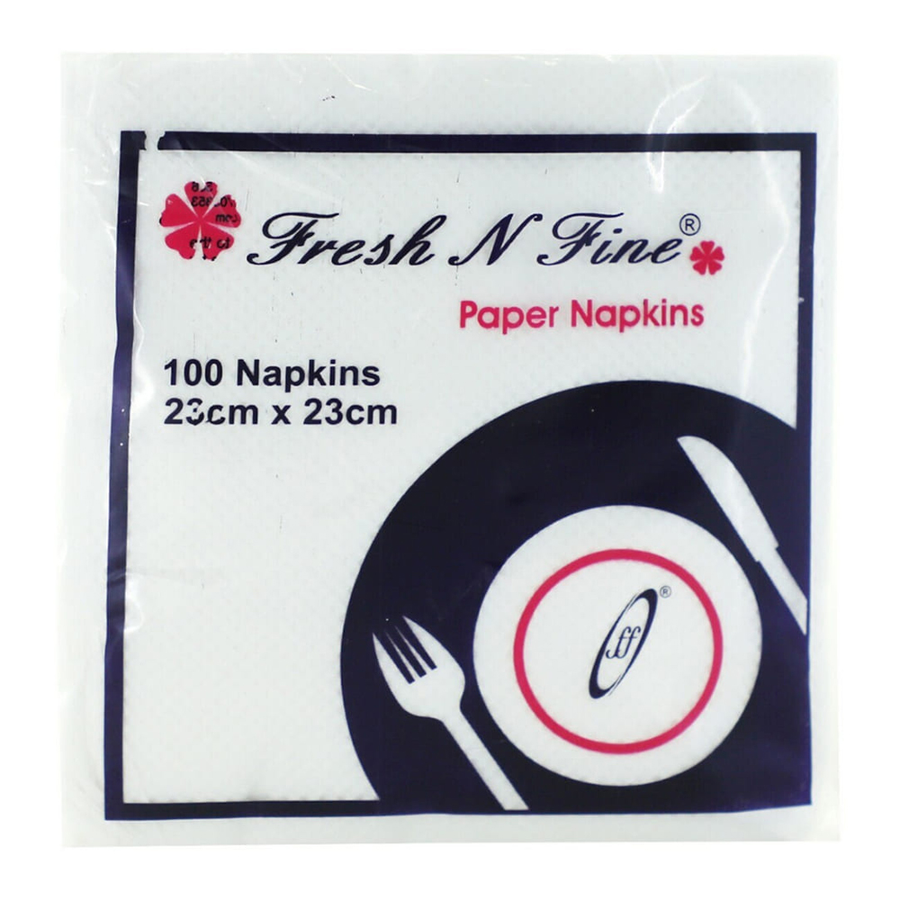 Fresh N Fine Paper Napkins 1Ply 100N (23cm x 23cm) (Pack of 5)