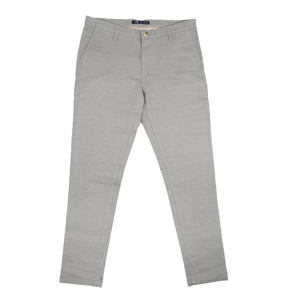 Jase Skinny Premium Collection Grey Cotton Casual Trousers for Men