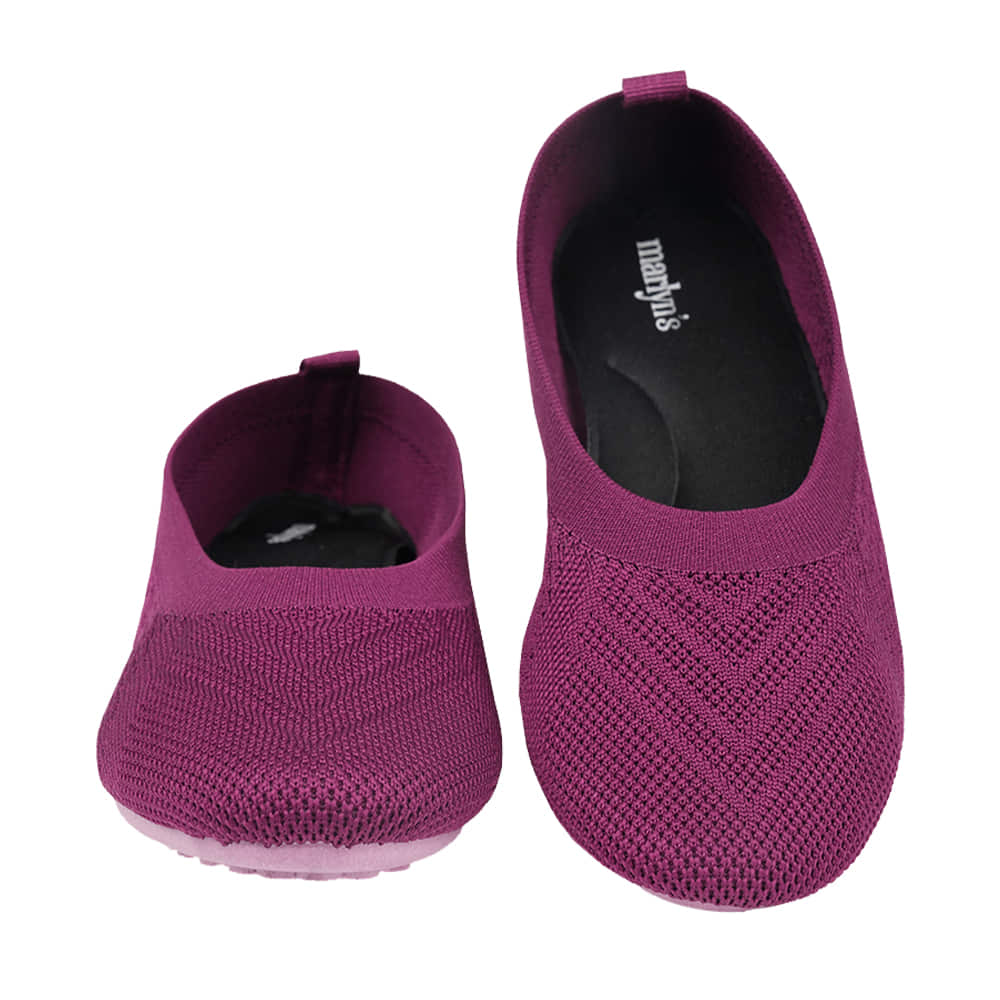 Marlyns Womens V design Stylish Ballerina Casual Shoes (Purple)