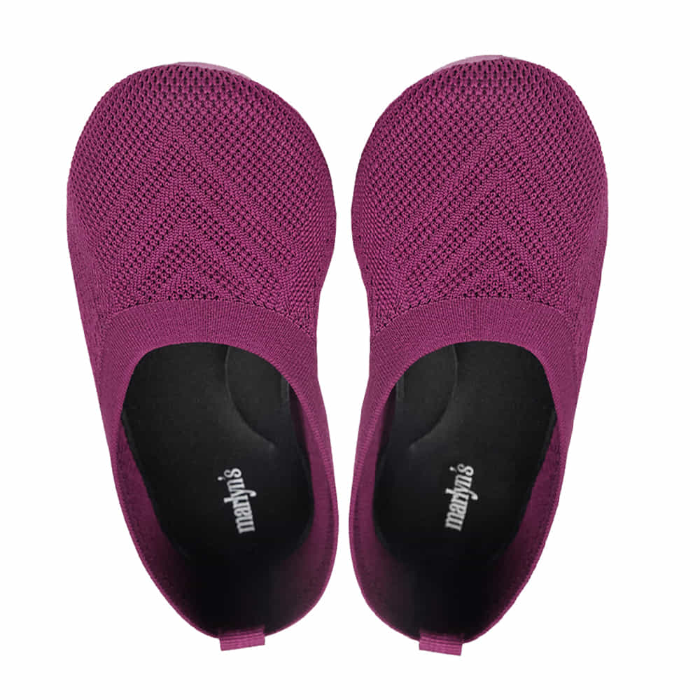 Marlyns Womens V design Stylish Ballerina Casual Shoes (Purple)