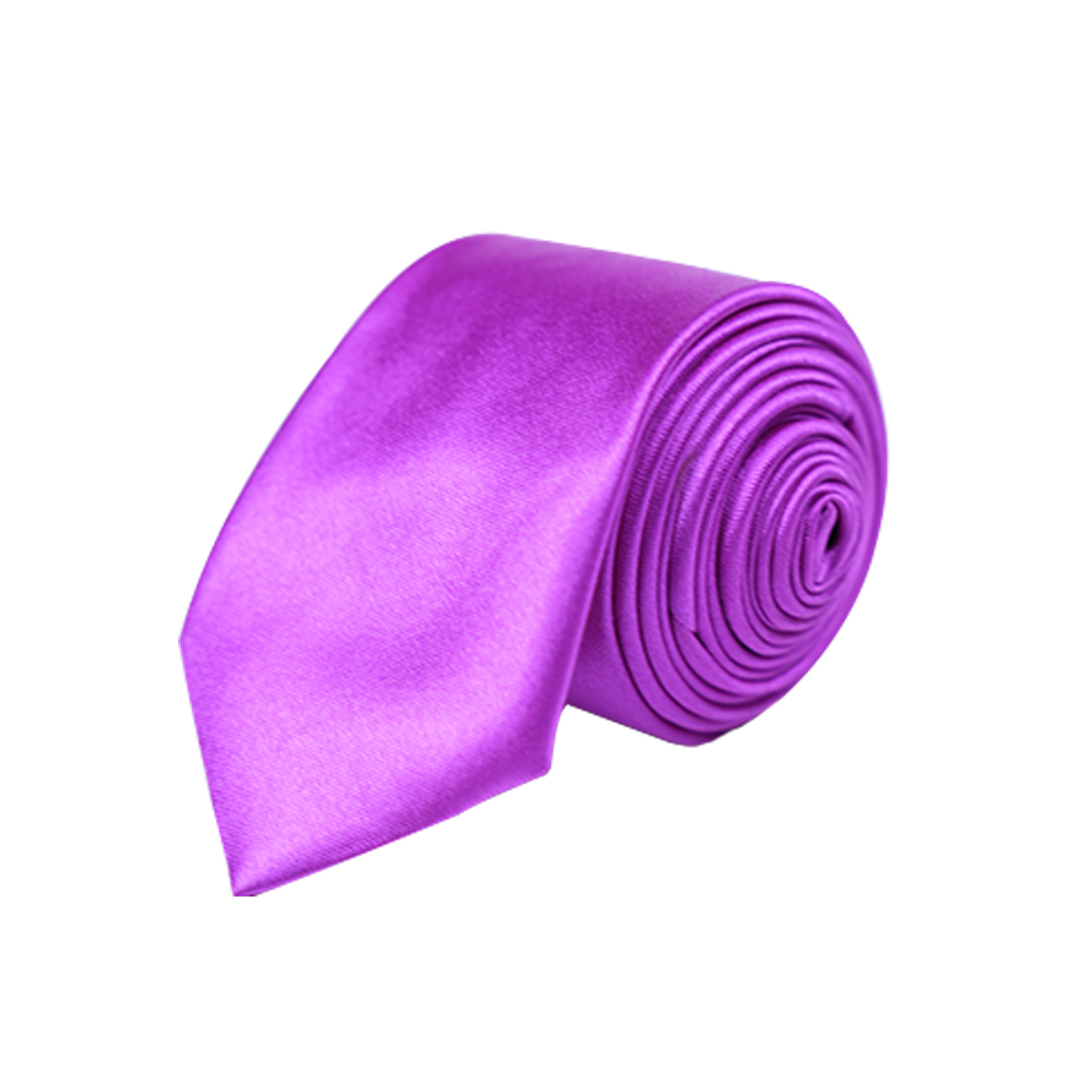 Satin Purple Solid Neck Tie