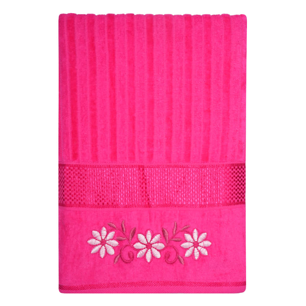 Microfiber Plain Rani Pink Color Linen Bath Turkey Towel