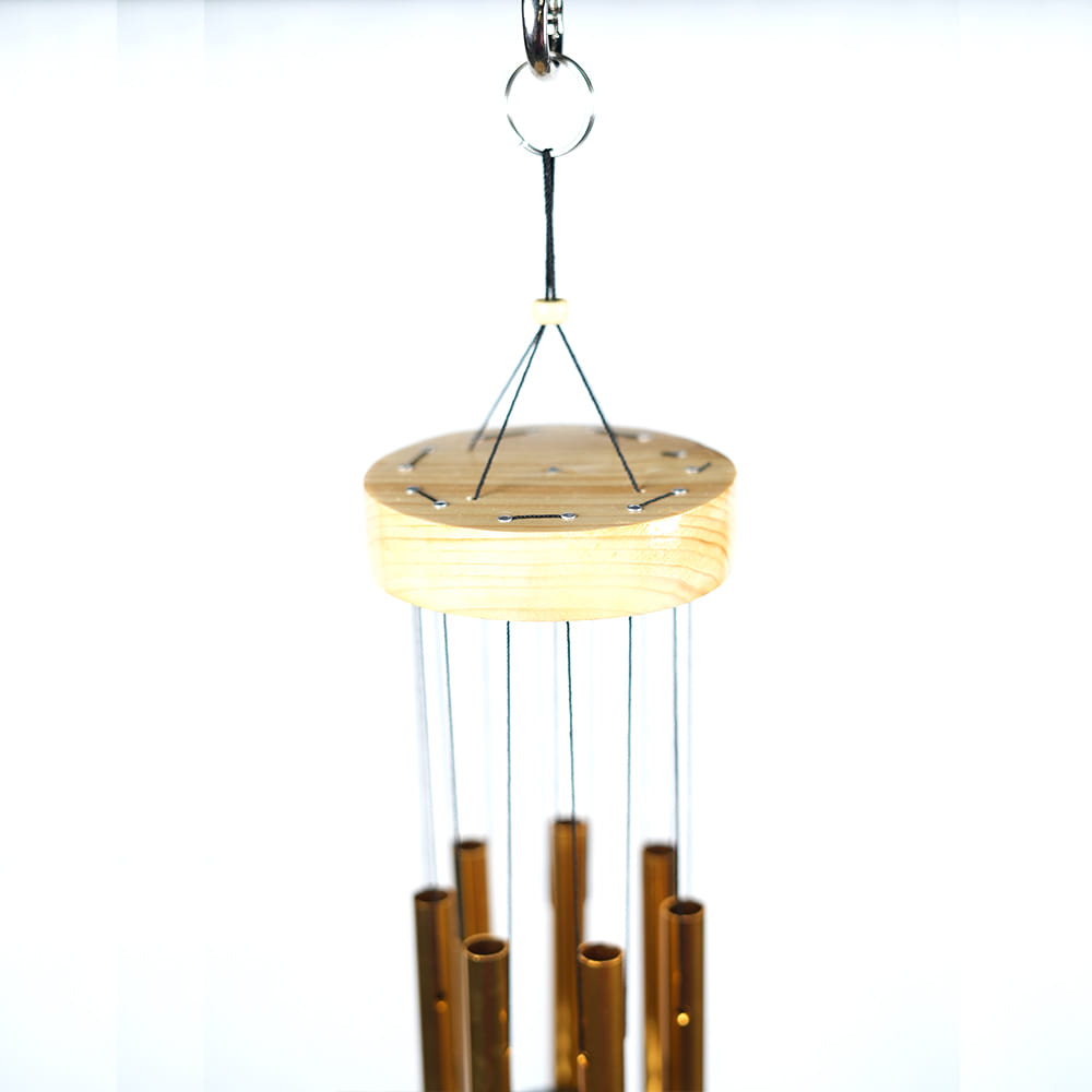 Lovely Positive Energy Wind Chimes (Golden 7 Round Pipe)