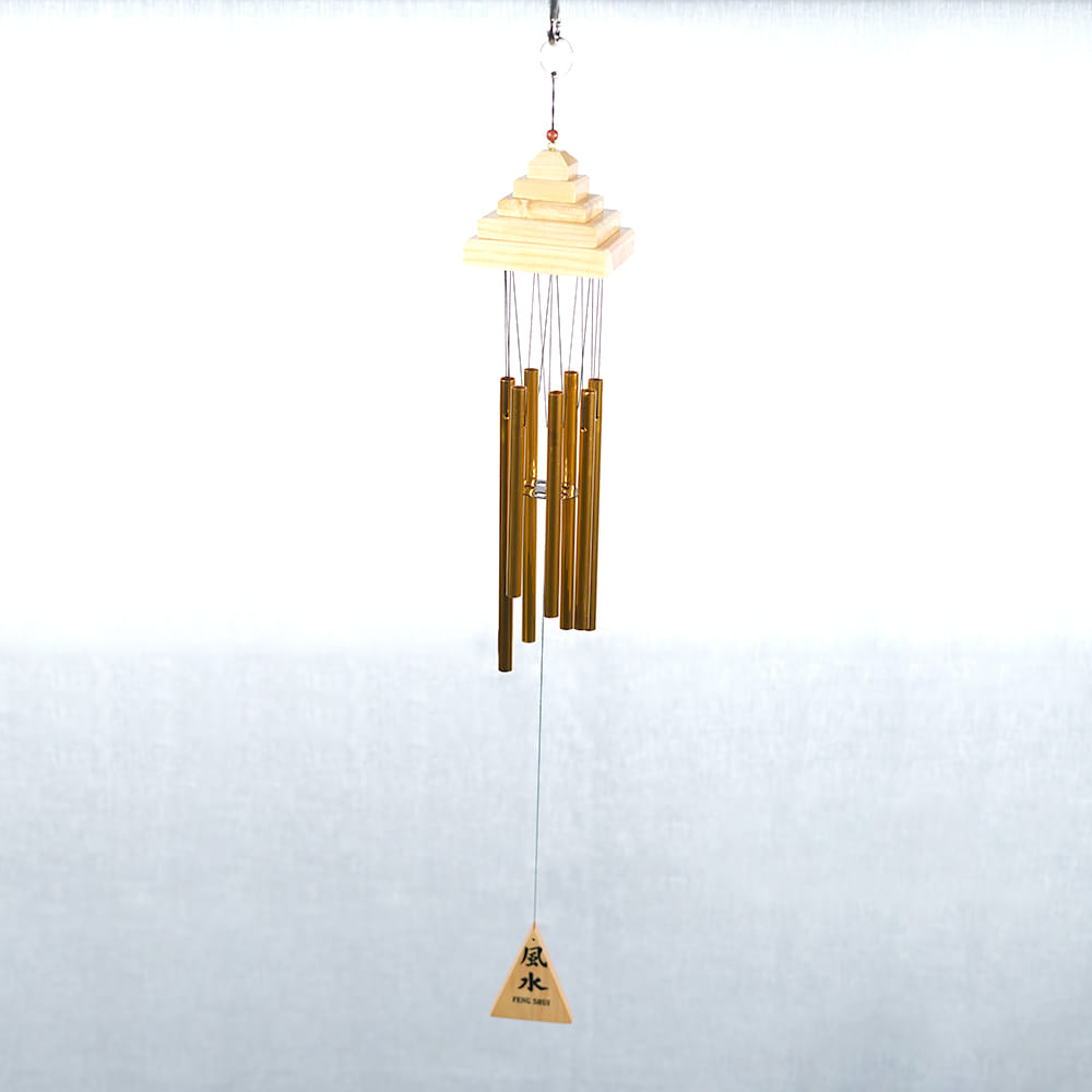 Lovely Positive Energy Wind Chimes (7 Round Gold Pipe)