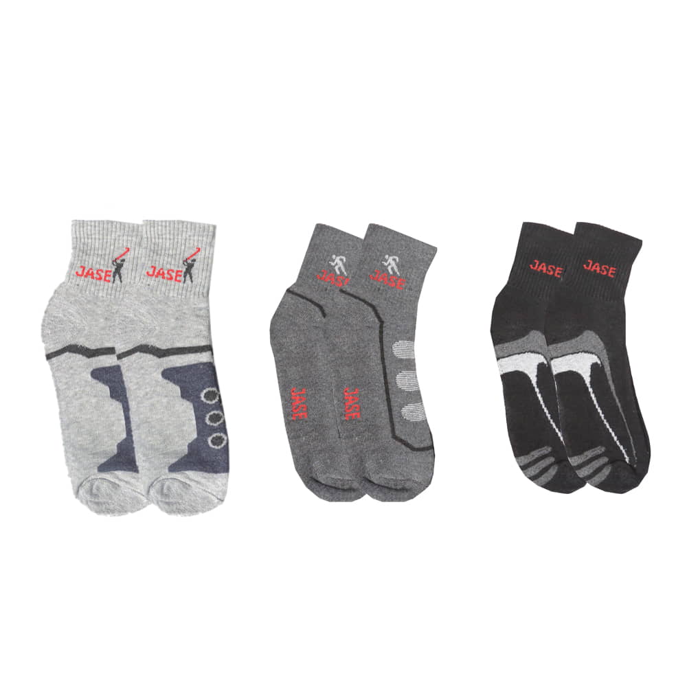 Jase Premium Fine Cotton Ankle Length Socks for Men (Pack of 3)