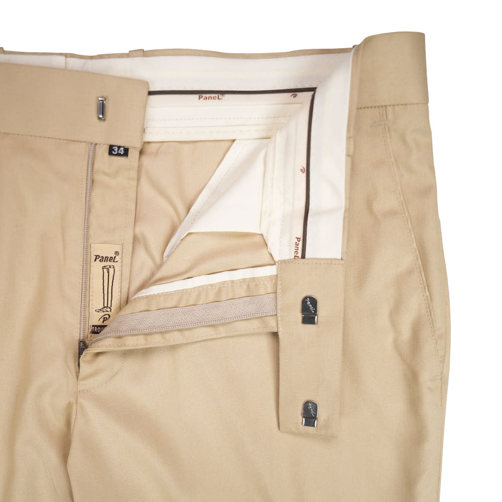 Mens Panel Soft Wheat Color Terry Cotton Formal Trouser