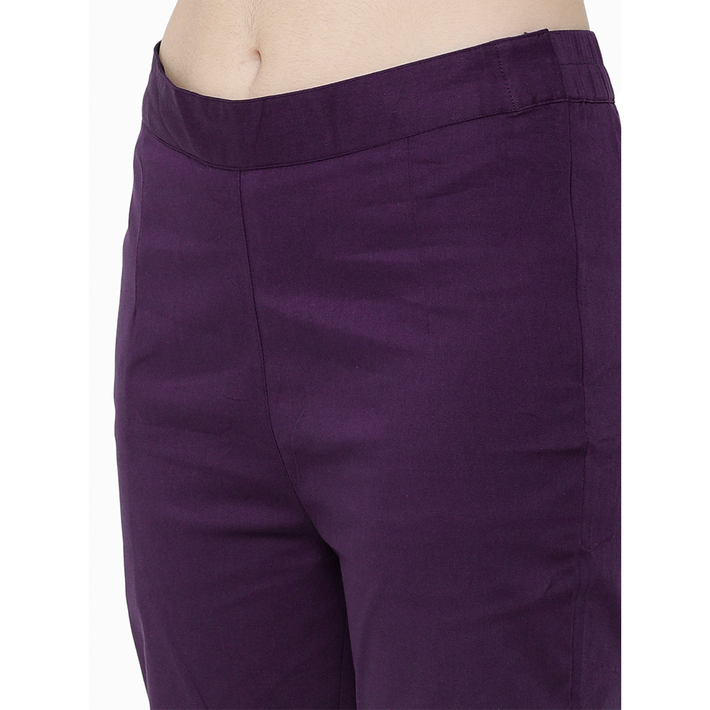 Stylish Womens Wine Color Rayon Cigarette Pant | Trousers for Women