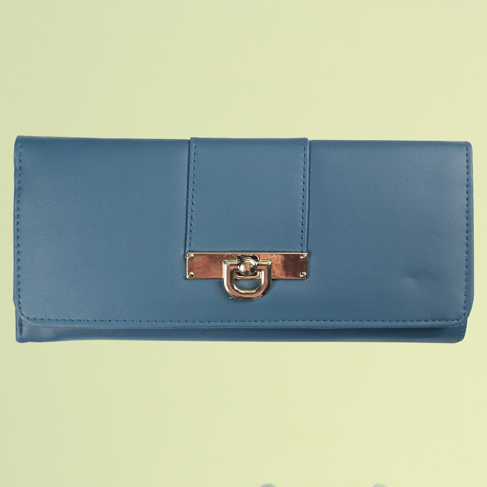 Women's Bexley Two-Fold Leather Hand Wallet-Teal Blue