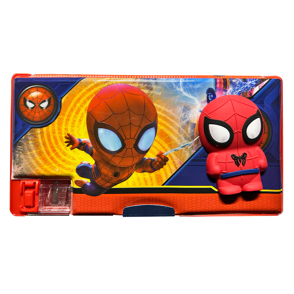 Spiderman Red two side open pencil box for kids