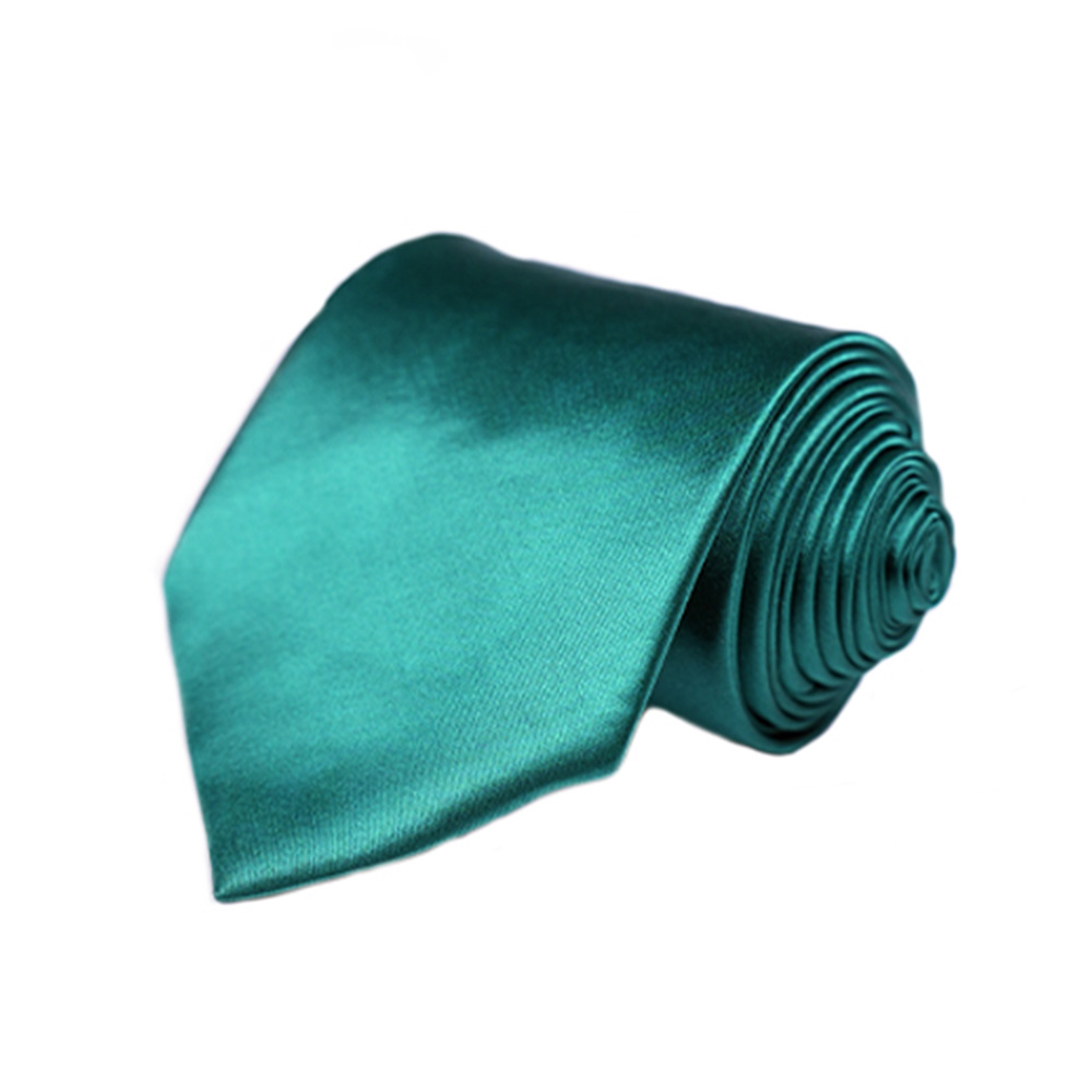Satin Green Solid Neck Tie