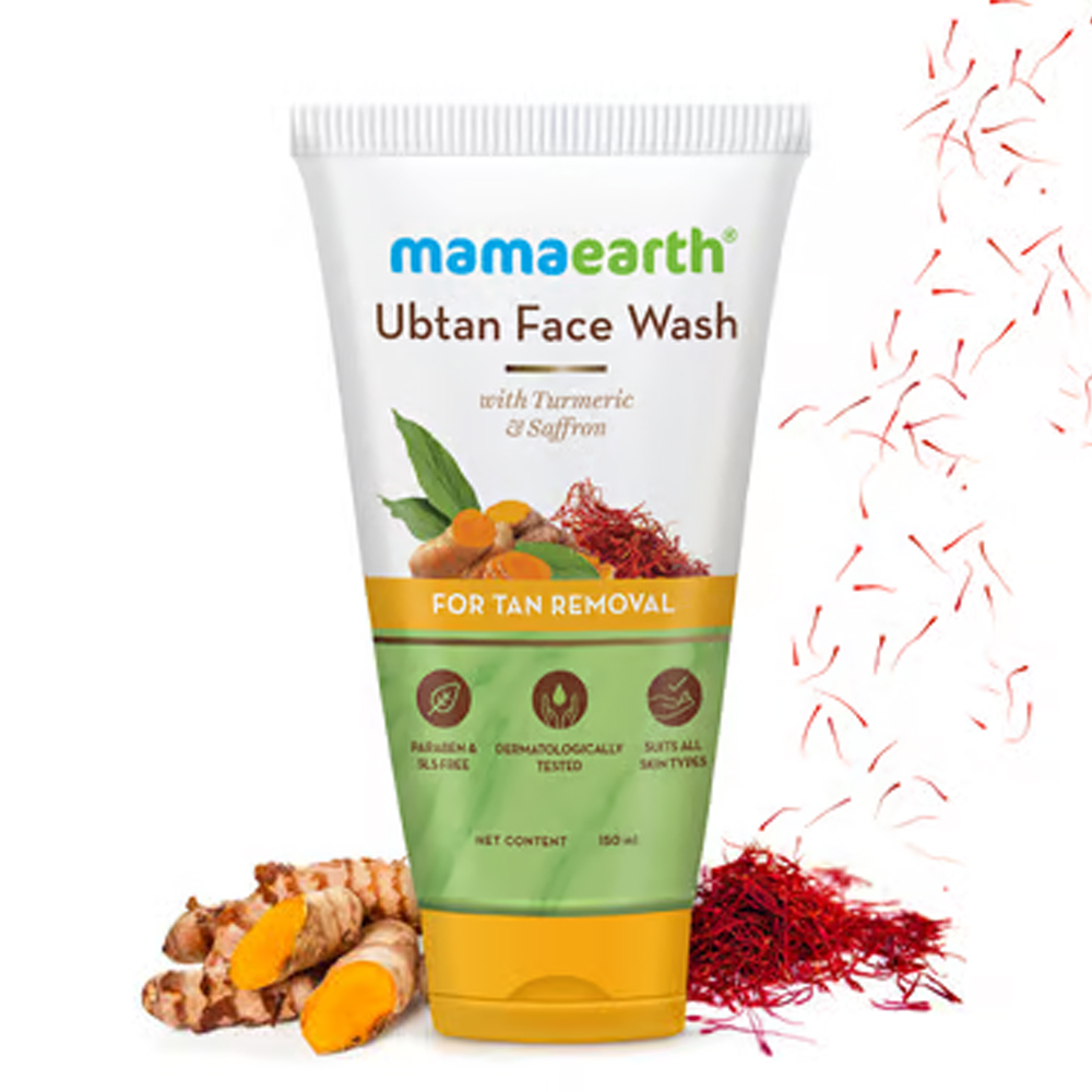 Mamaearth Ubtan Face Wash with Turmeric & Saffron for Tan Removal 50ml