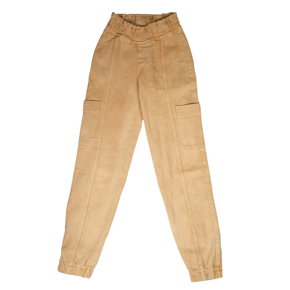 24 Carat Kidswear Girls Wheat Color Denim Jeans