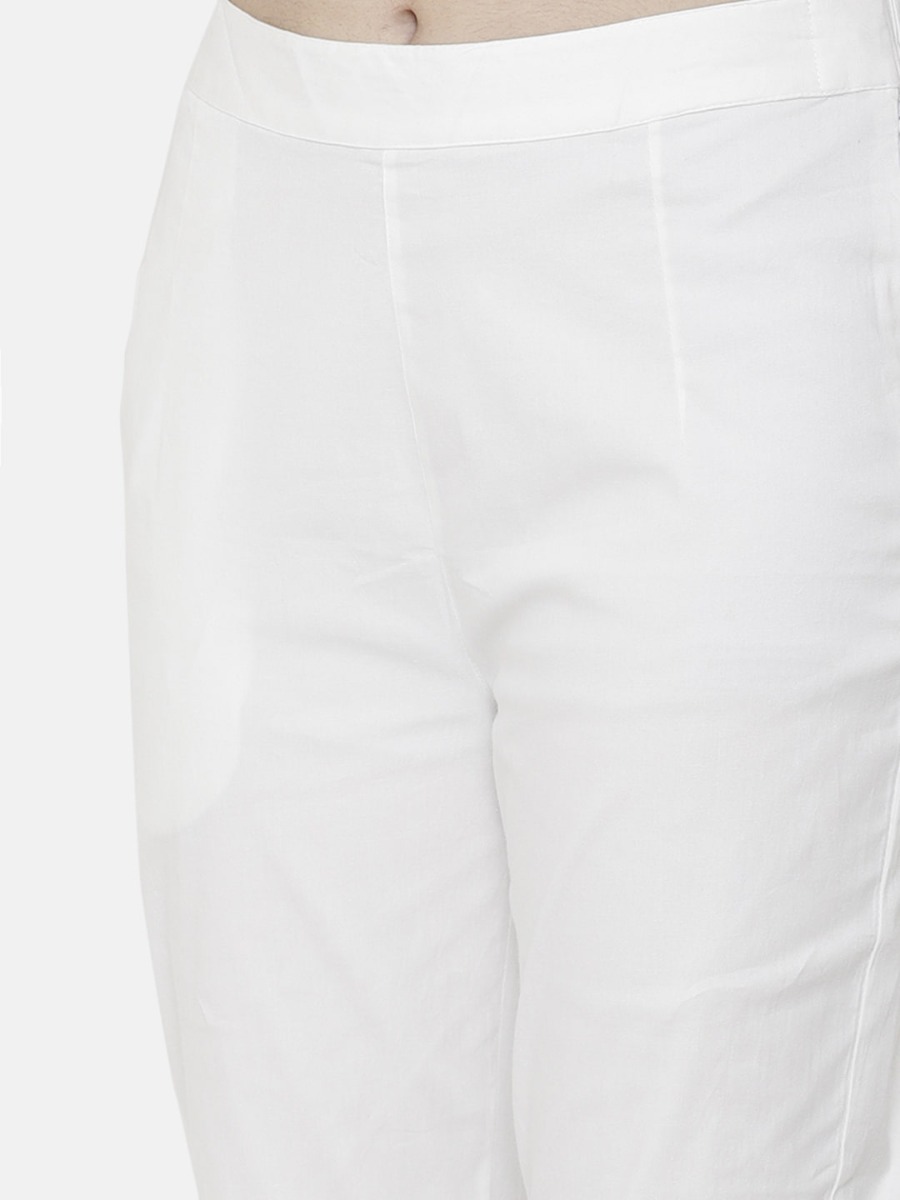 Stylish Womens White Rayon Cigarette Pant | Trousers for Women