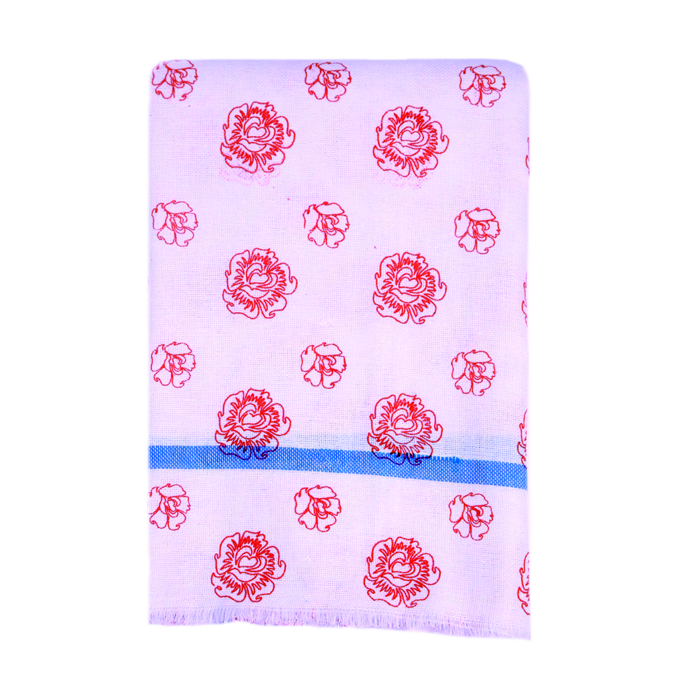 Kerala Traditional White Printed Bath Towel (Pack of 5)