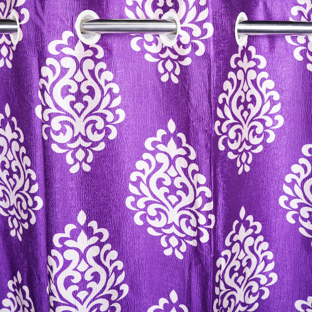 Home Decor Violet Polyster Semi Transparent Window Curtain (Pack of 2)