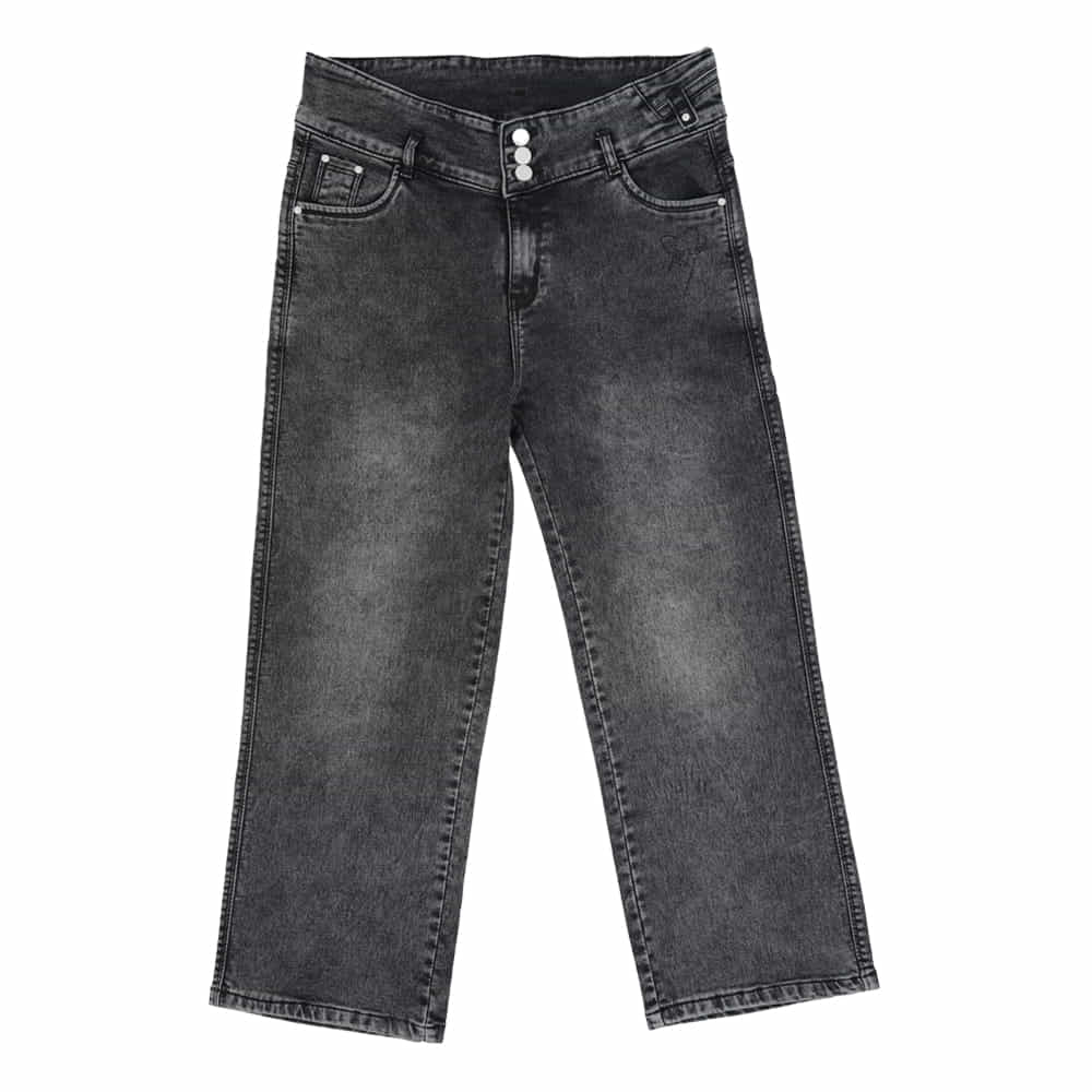 Ladies Fade Black High Waist Premium Quality Boy Friend Denim Jeans
