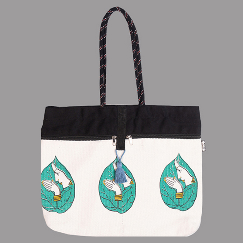 Women Canvas Tote Bag | Aesthetic Shoulder Bag | Cotton Handbag (Pack of 2) (Assorted Prints)