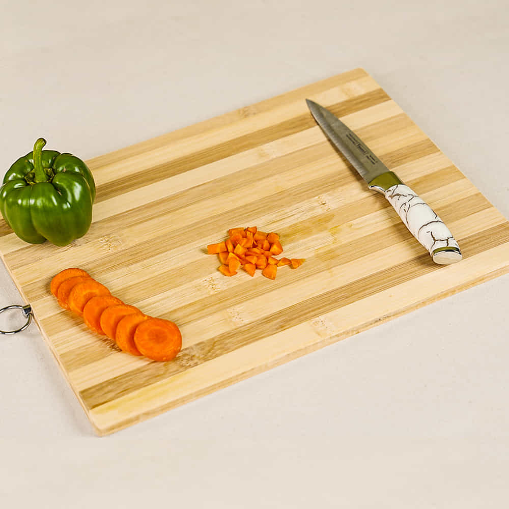 Wooden Chopping Board for Kitchen Multipurpose with Steel Hook 20 x 30cm